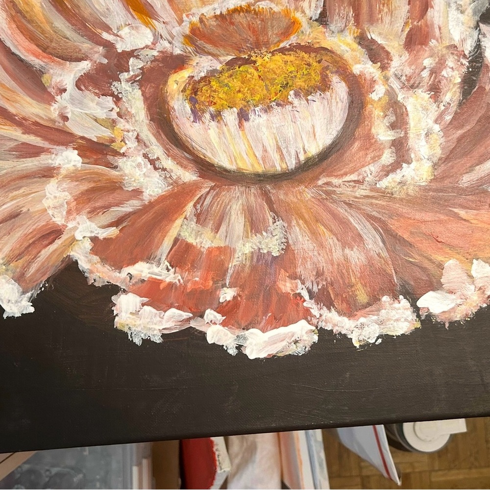 Elegant Floral Burst Canvas Art - abstract peony